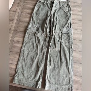 American Eagle Super High-Rise Baggy Wide Leg corduroy cargo pants